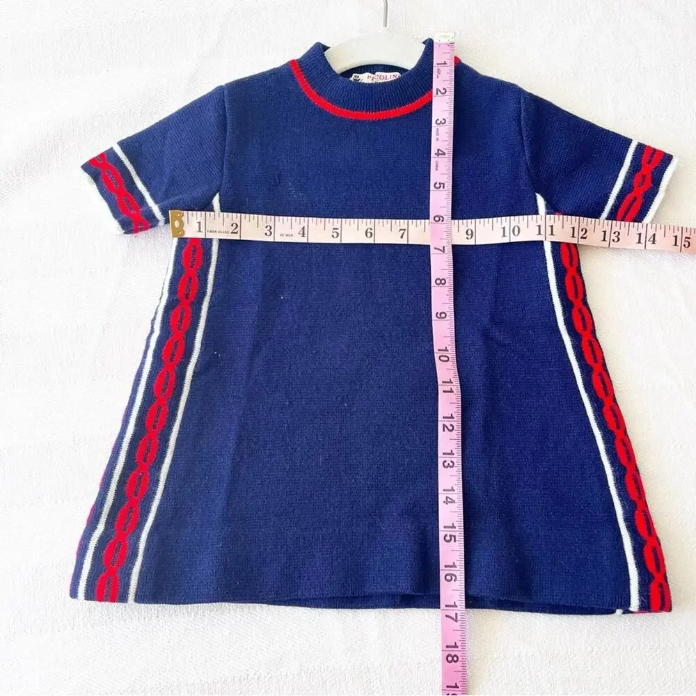 VINTAGE Piccolino Italian Orlon Acrylic Knit Sweater Dress